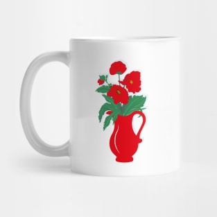 Poppy Bouquet Red Poppies Flowers Pitcher Mug